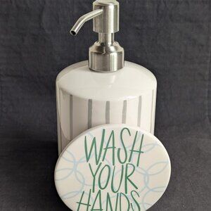 Happy everything mini Cylinder soap pump with “wash your hands” attachment